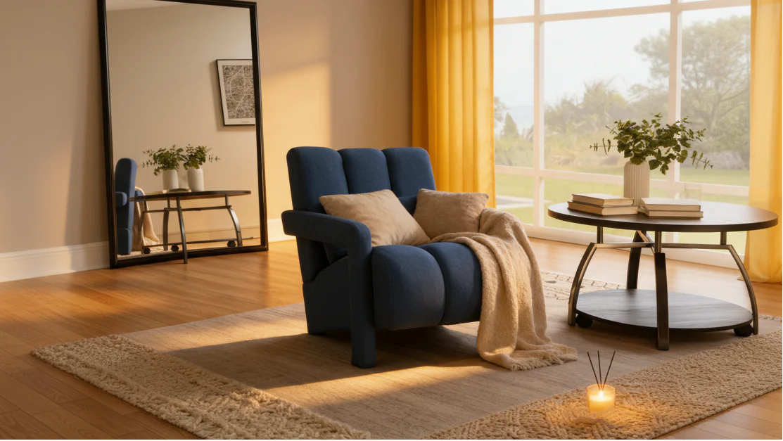 Modern Linen-Upholstered Accent Chair