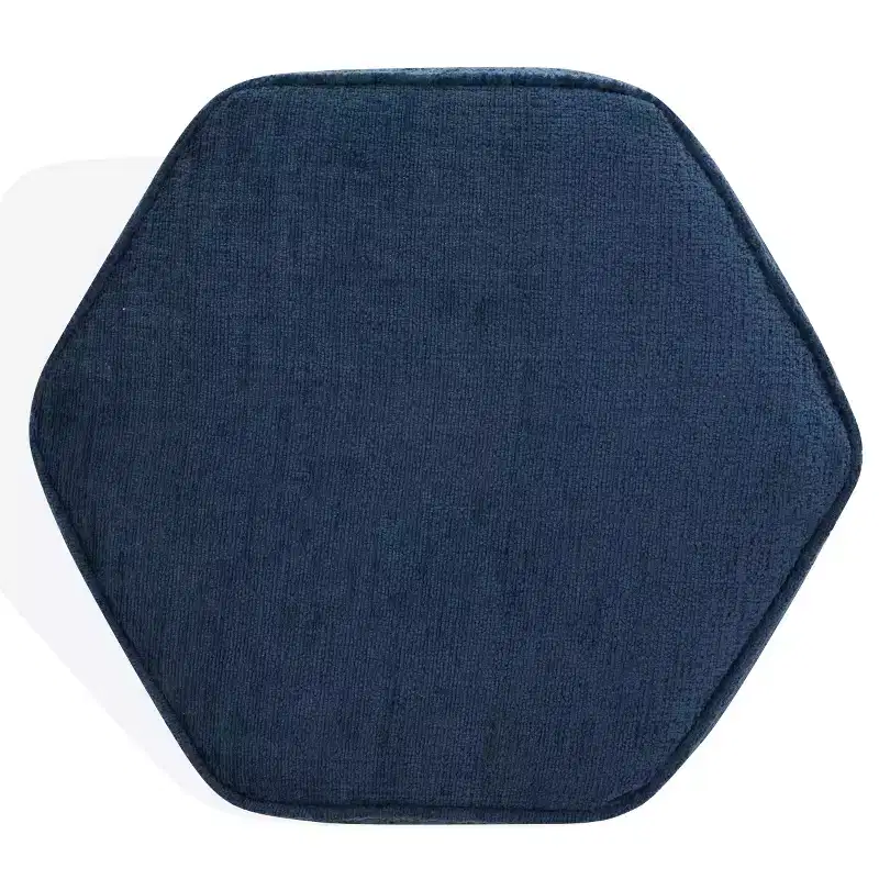 Rosaria Chenille Hexagon Ottoman — Wood Frame, Polyester, Polyurethane Foam