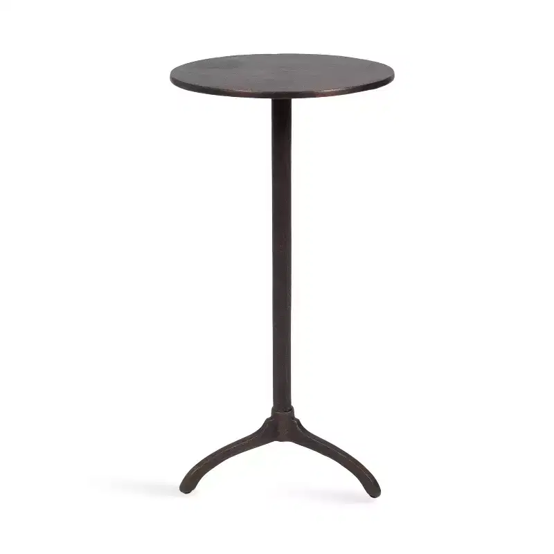 Kate and Laurel Henshall Metal Round Side Table, Bronze, 12x12x24