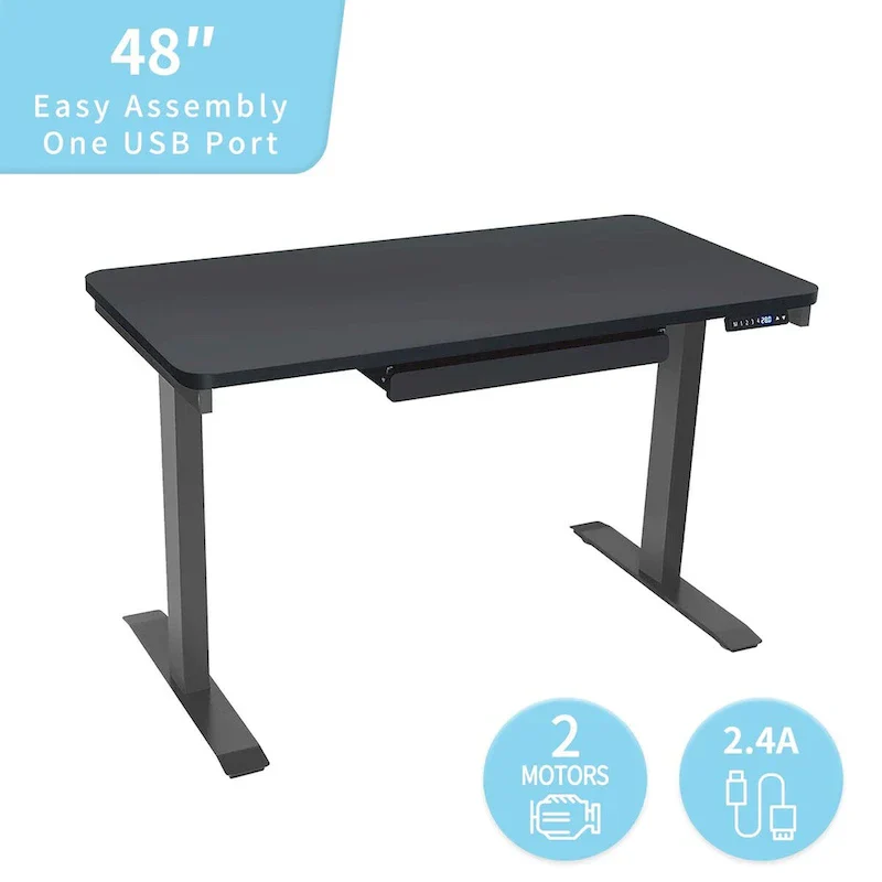 White / Graphite / Walnut / Black Electric Standing Desk, Single Person, 48