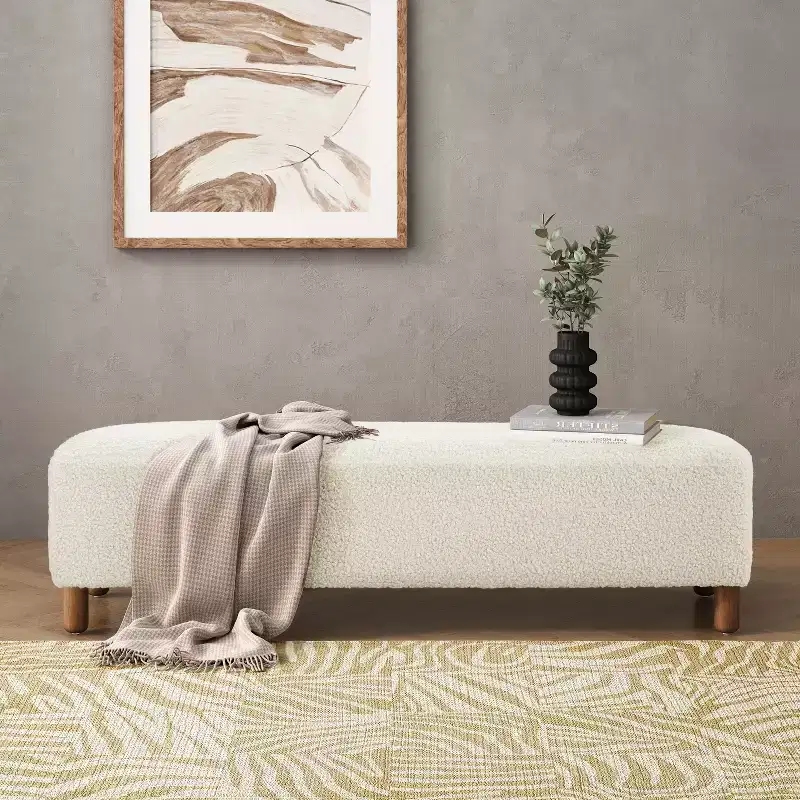 Christopher Knight Home Felix Wood Upholstered Ottoman