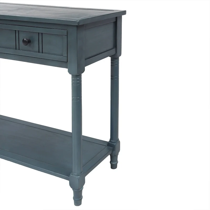Modern Console Table with Two Drawers and Bottom Shelf