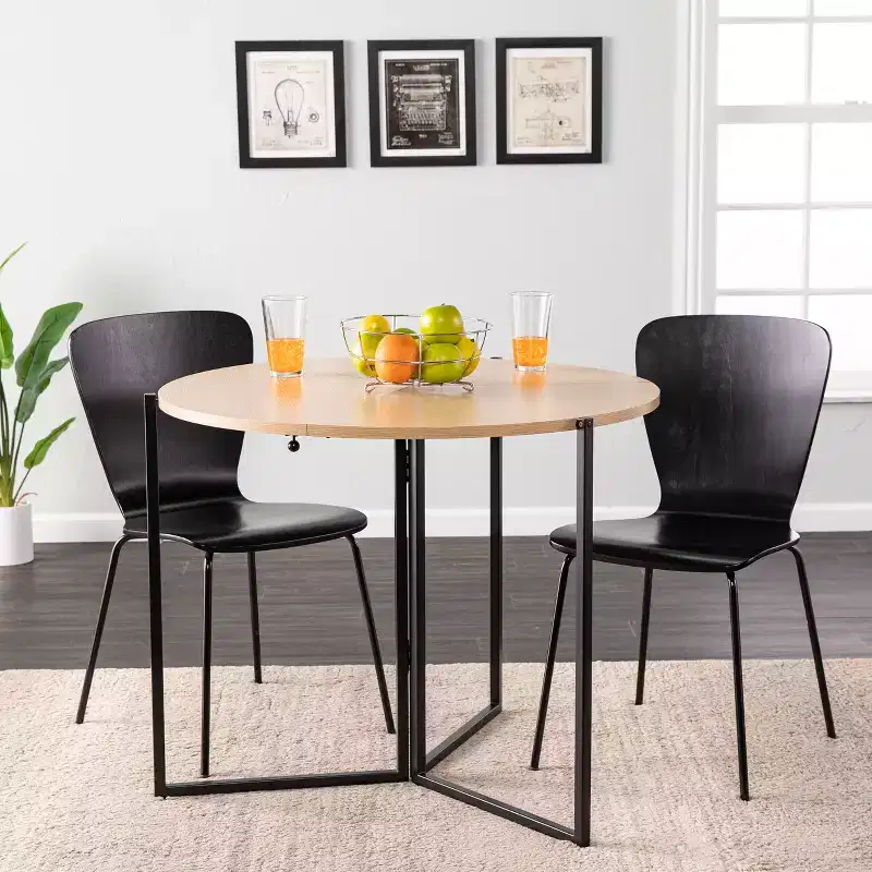 Ladston Round Folding Dining Table - Beige - SEI