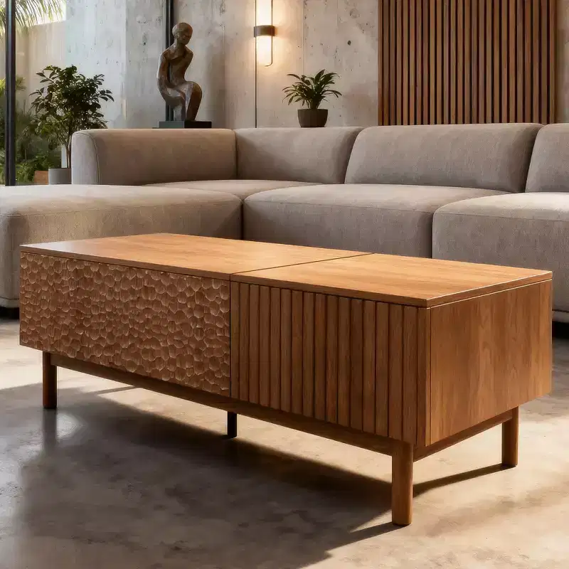 Lift-Top Coffee Table with Hidden Storage