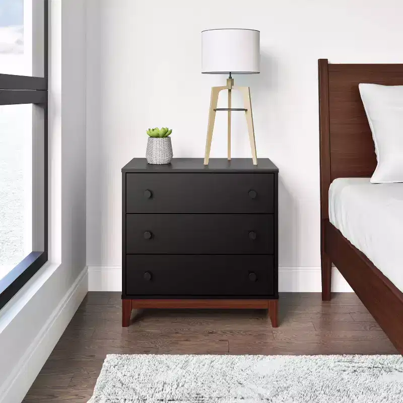 Prepac Nordik 3 Drawer Bedside Nightstand