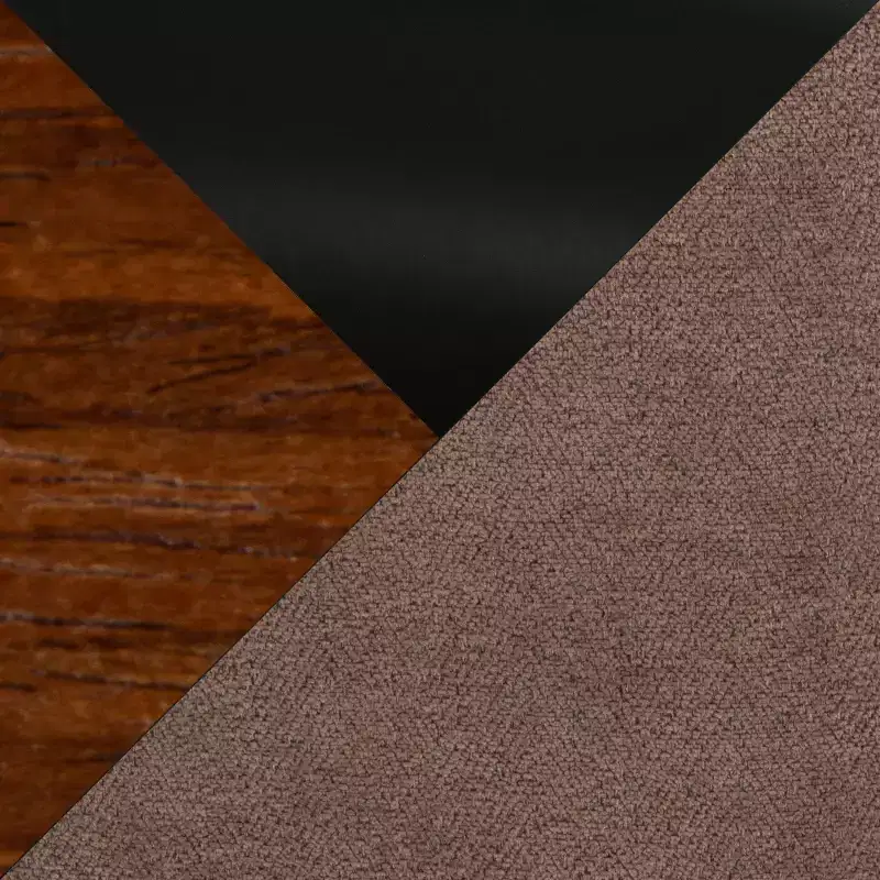 LumiSource Set of 2 Hank Counter Height Barstools Walnut Wood/Brown Fabric