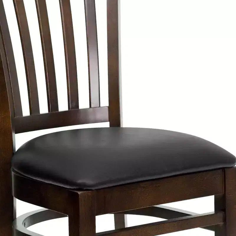 Vertical Slat Back Wooden Restaurant Chair