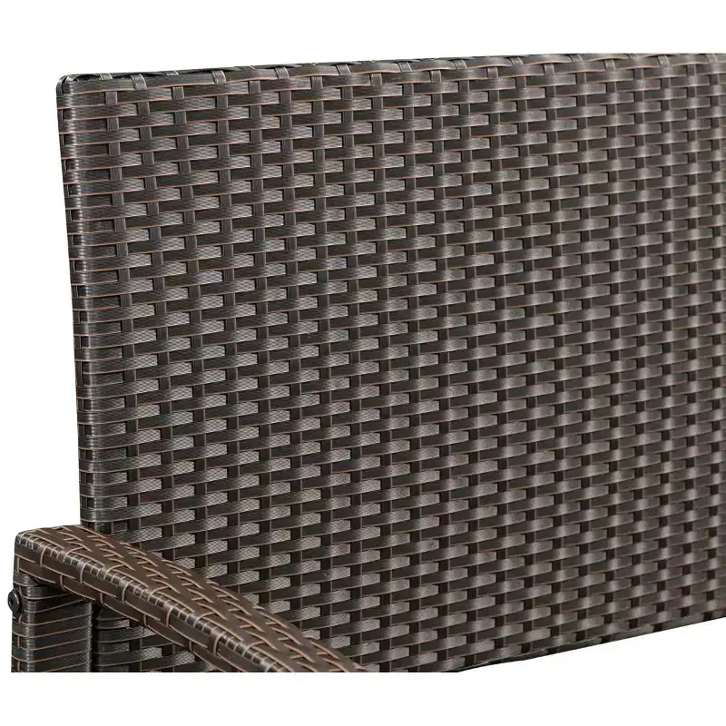 Balkene Home 63363 Miles Patio PU Wicker Steel Frame All-Weather Bench Woven Design Easy Assembly Lightweight Year-Round Accent