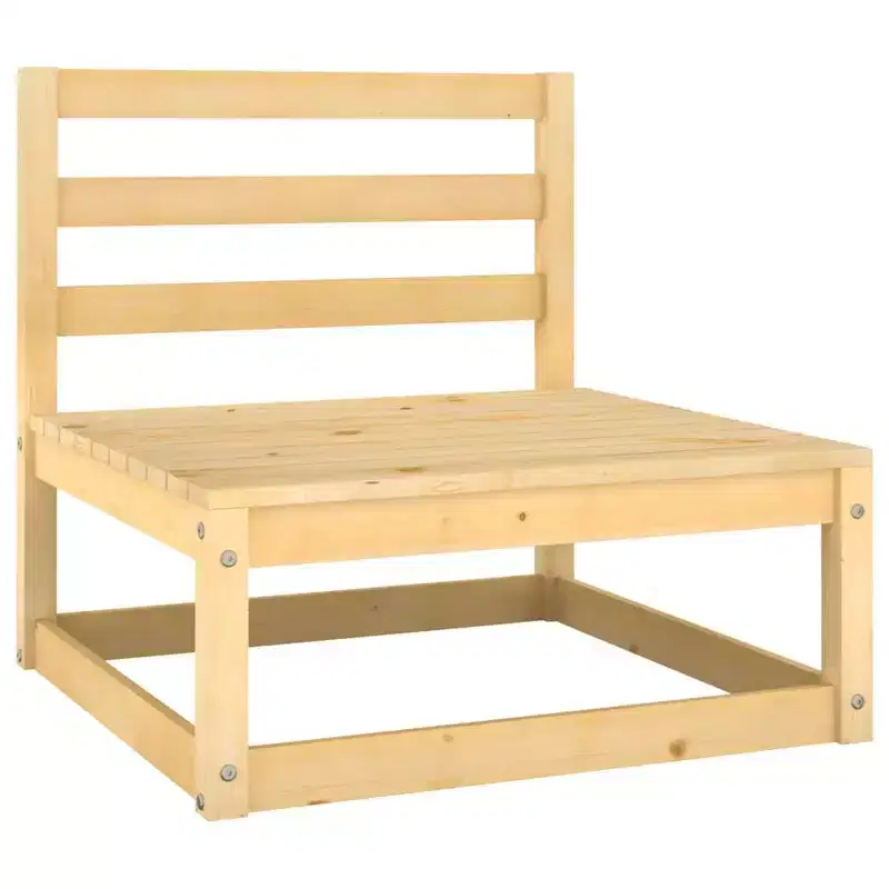 vidaXL Garden Lounge Set Pine, Grey Solid Pinewood, 100% Polyester Medium