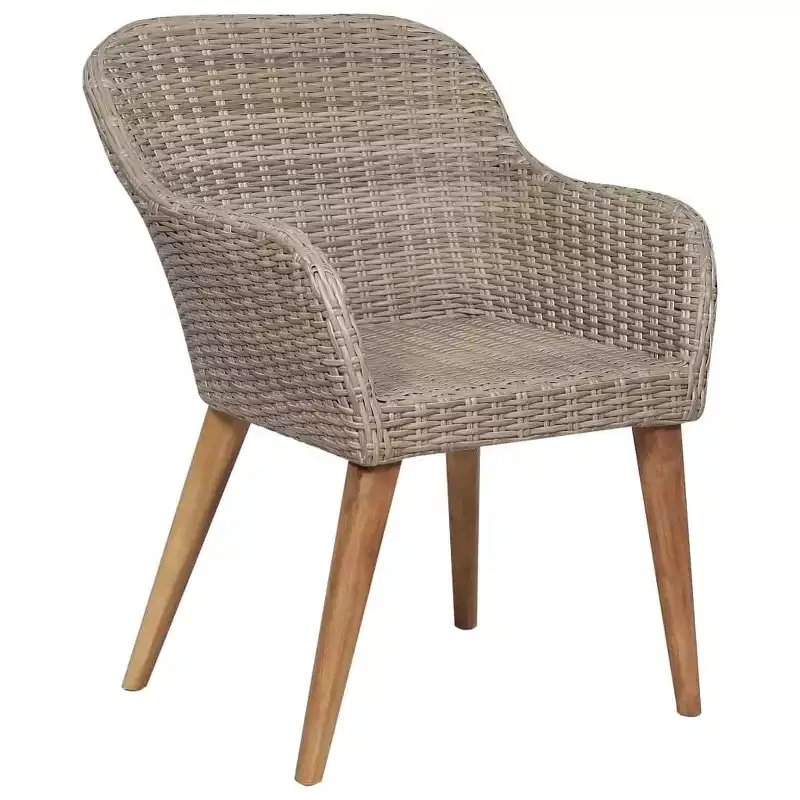 vidaXL Garden Chair 2 pcs 62.5 x 55 x 82 cm Poly Rattan
