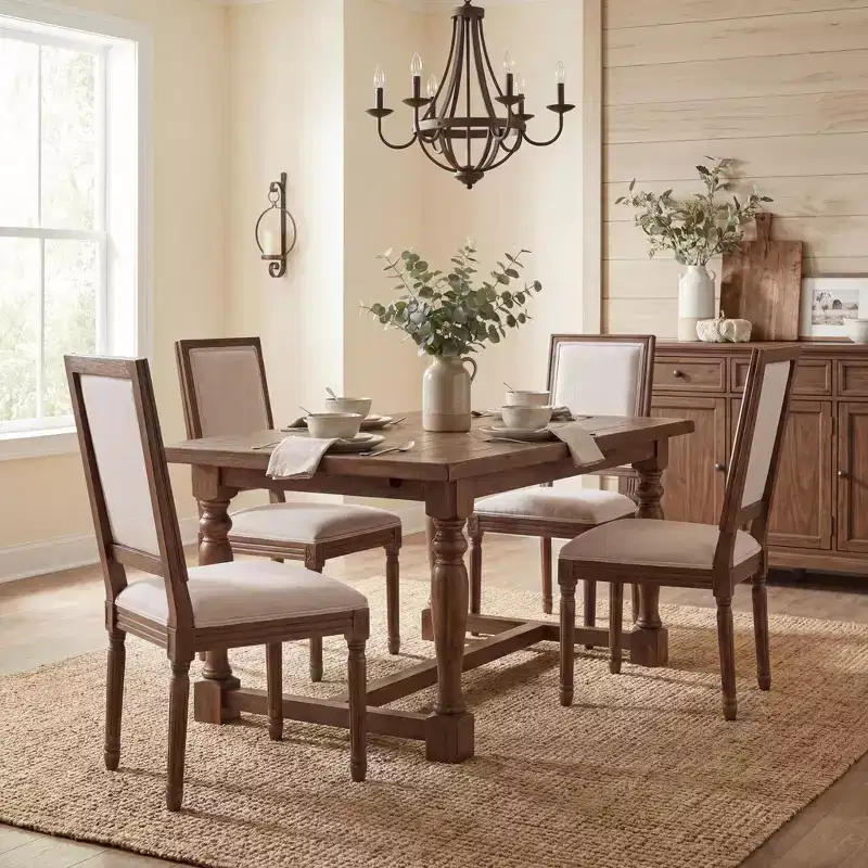 Christopher Knight Home Carina French Country Rubberwood Upholstered Dining Chair (Set of 4)
