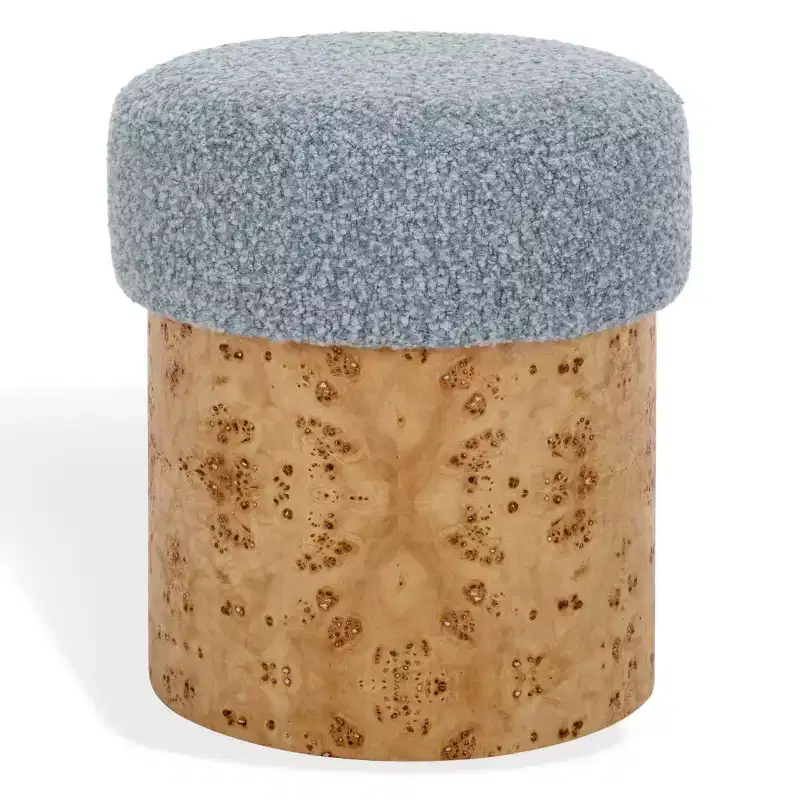 Tobianna Boucle & Burl Ottoman - SFV5149 - Safavieh Couture