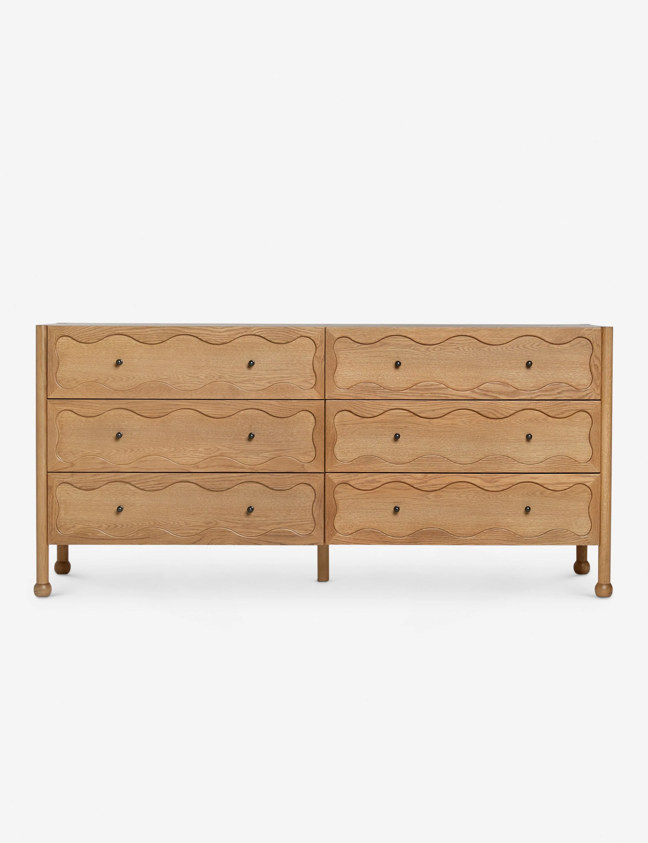 Dresser Wood, Modern, Storage The dresser offers modern bedroom storage with a timeless touch. The wood case holds six spacious drawers with wavy