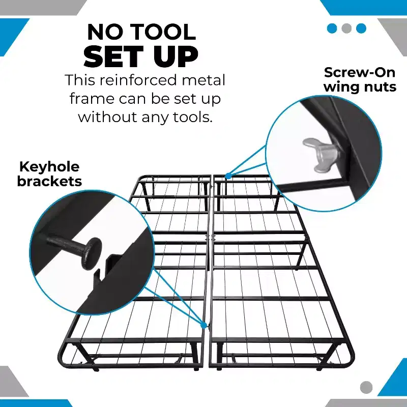 Boyd Sleep 14 Metal Platform Bed Frame with No-Tool Assembly, Textured Anti-Slip Surface