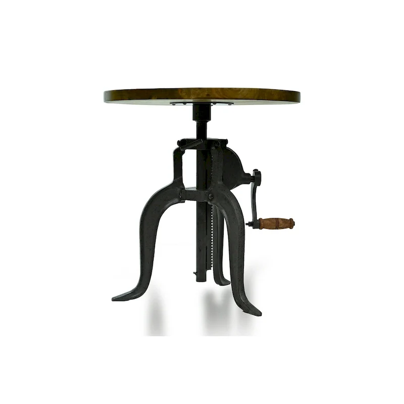 Regan Adjustable Accent Table - Chestnut Top - Black Base