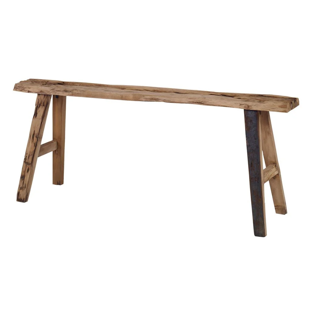 Handcrafted Reclaimed Pine Wood Rustic Entryway Bench
