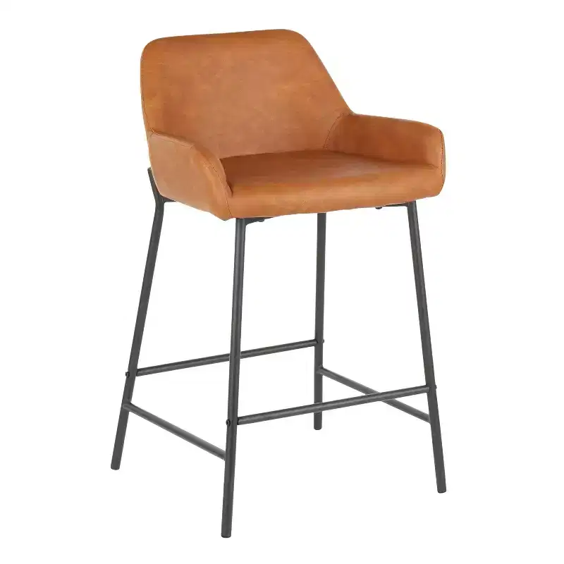 Set of 2 Industrial Counter Height Barstools