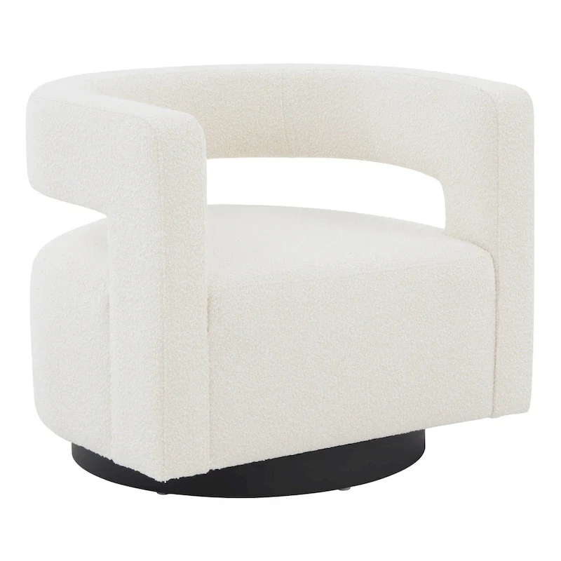 SAFAVIEH Couture Cela Swivel Chair (Fully Assembled) - 31.1 W x 28.4 L x 26.8 H - 31Wx28Dx27H