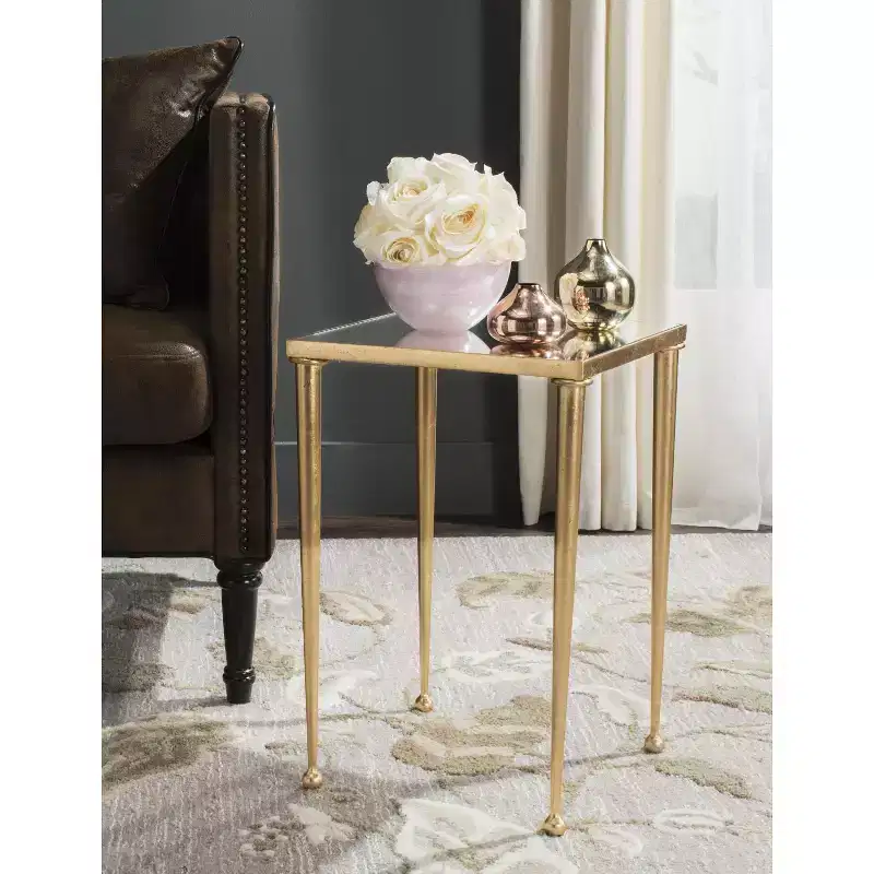 Nyacko End Table - FOX2579A - Gold/Mirror - Safavieh Couture