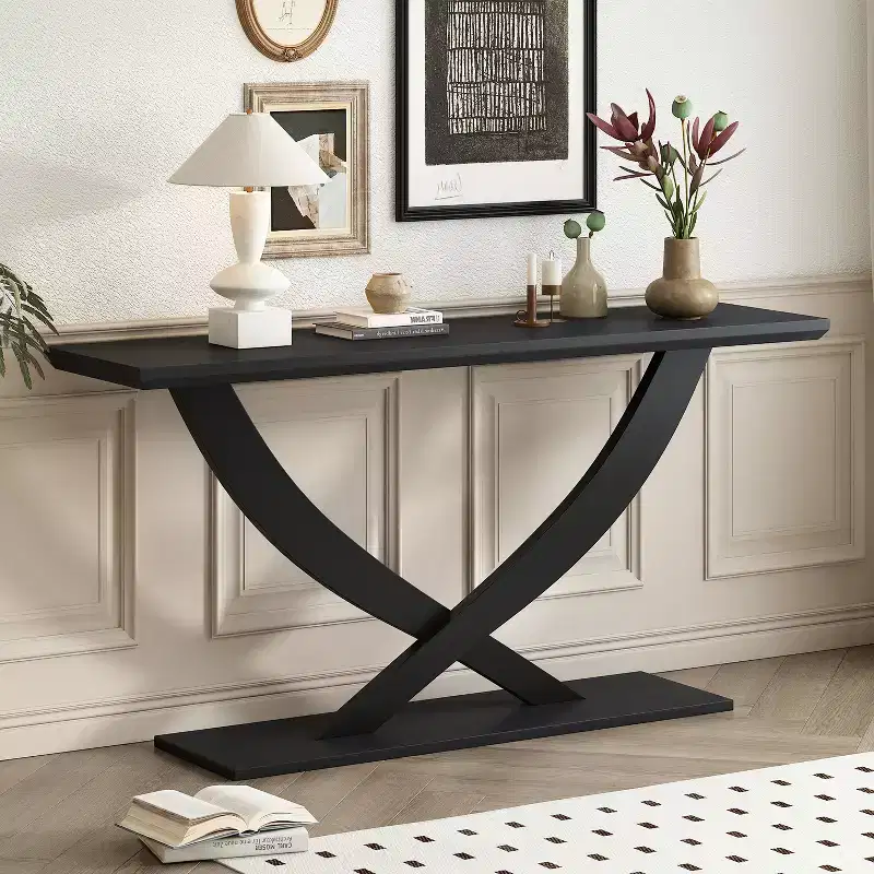 Christopher Knight Home Browni 57'' Rustic Acacia Wood Cross-Leg Console Table