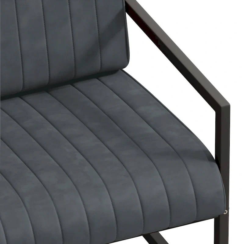 PU Leather Accent Chair with Padded Backrest