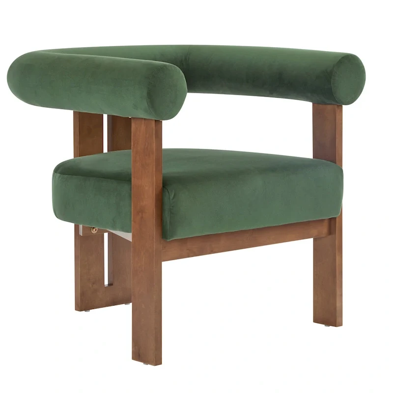 Gilbert Modern Upholstered Round Arm Accent Chair by Christopher Knight Home
