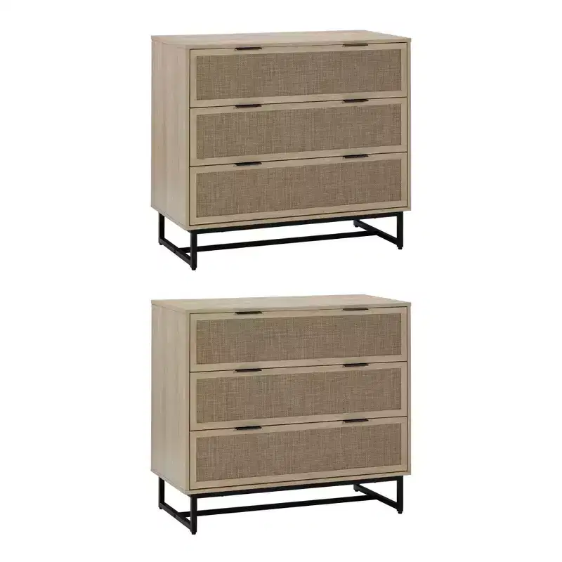 Nathan James Set of 2 Kova Rattan Dresser