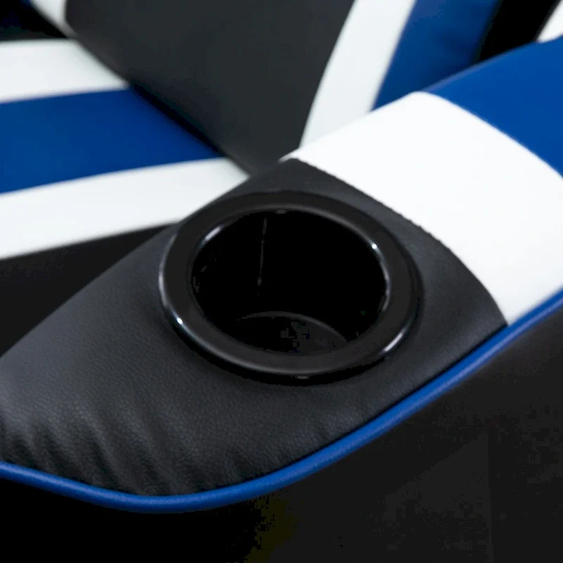 Vinsetto Race Video Game Chair with Reclining Backrest and Footrest, Headrest, and Cup Holder