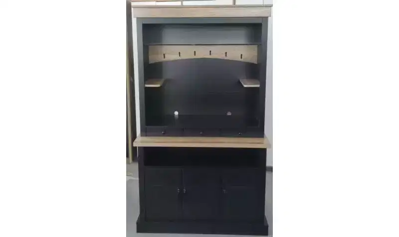 Bar Cabinet with LED Light, 72 in Farmhouse Coffee Bar Hutch with Storage, Sideboard Buffet Cabinet with Microwave Stand/Glass Shelf/6 Hooks/3 Drawers