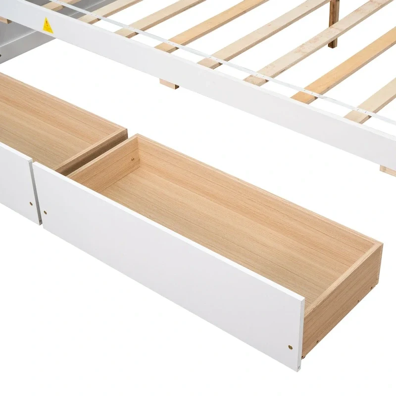 Full Bed with Side Bookcase Drawers