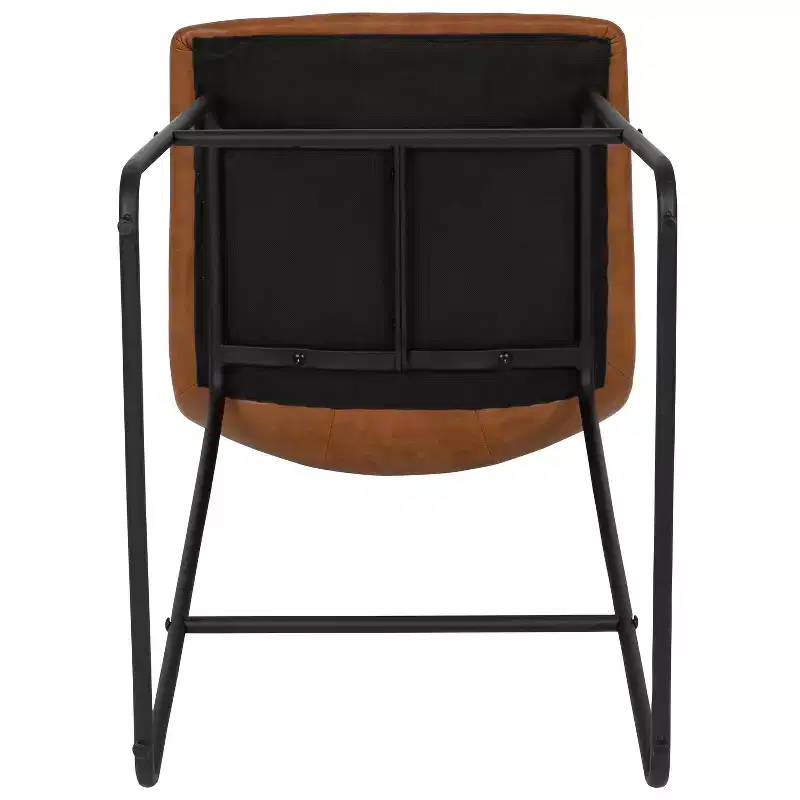 Merrick Lane 30 inch Faux Bar Height Bucket Seat Stools, Set of 2
