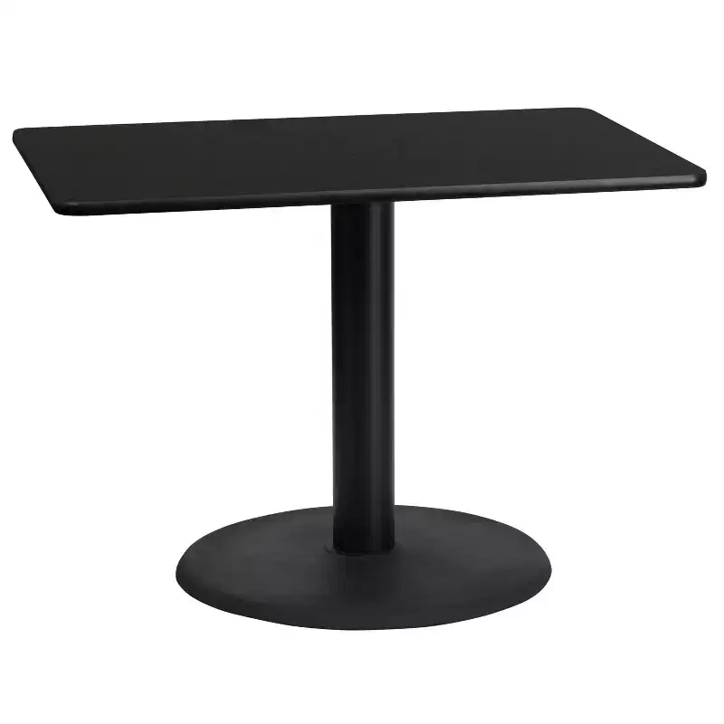 24x42 Rectangular Laminate Table with 24 Round Table Base