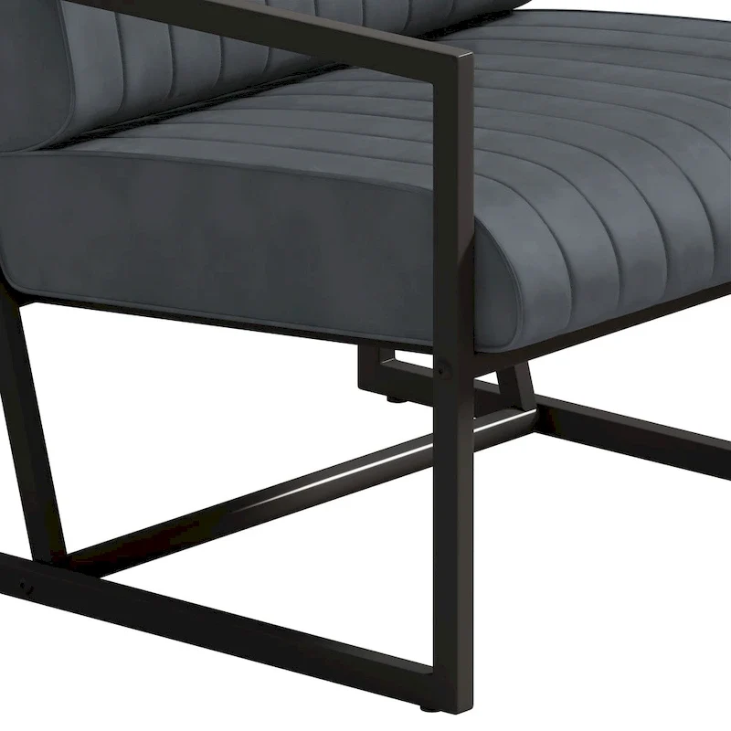 PU Leather Accent Chair with Padded Backrest