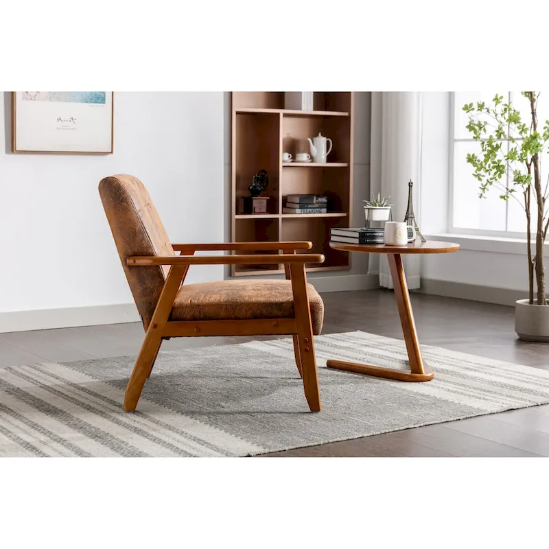 Upholstered Accent Arm Chair with Wood Frame