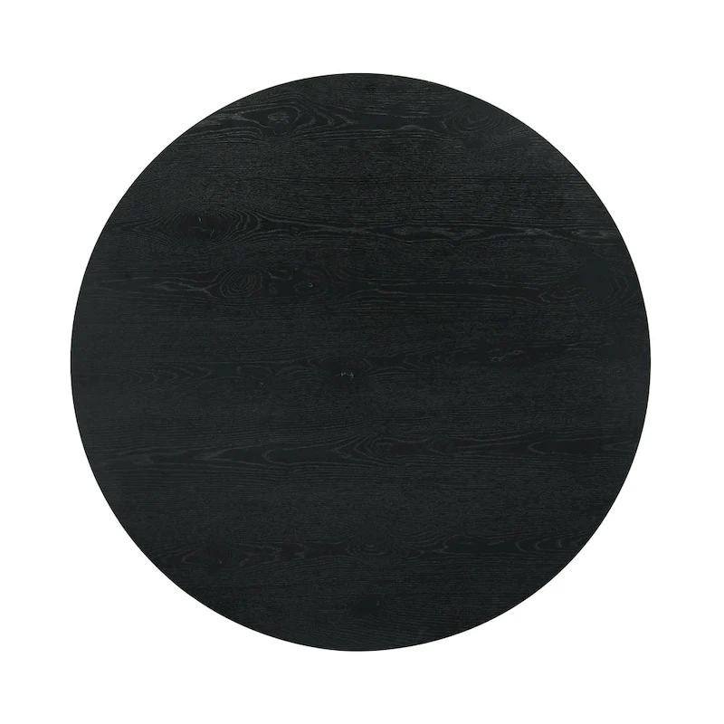 Furniture of America Evrena Modern 5-Piece Black Solid Wood 48-inch Round Dining Set
