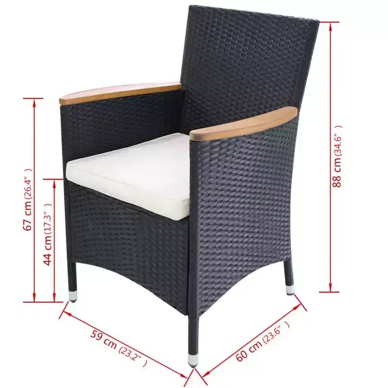 vidaXL Garden Chair Set of 2
