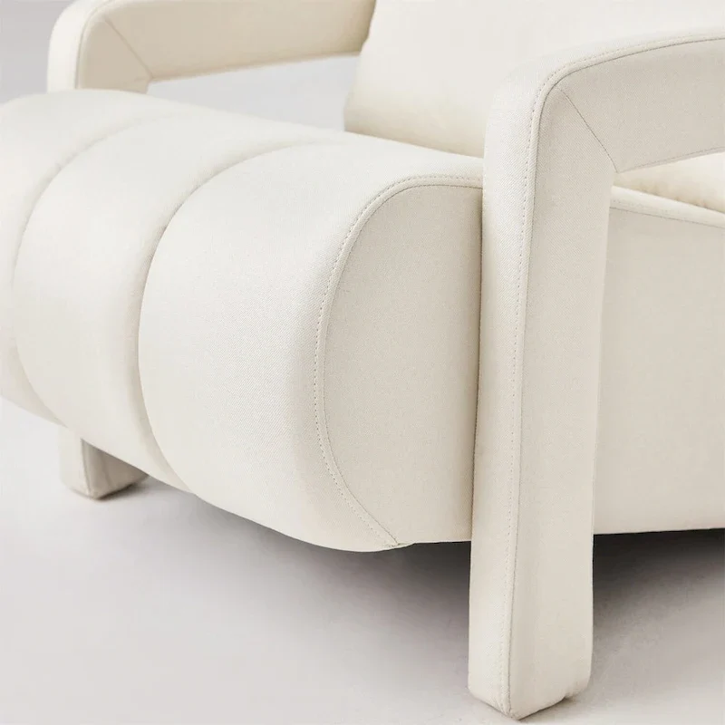 Modern Linen Upholstered Accent Chair with 1 Pillow, Set of 1