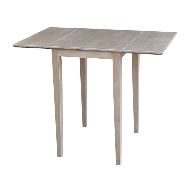 Small Dual Drop Leaf Table with Two Chairs, Washed Gray Taupe