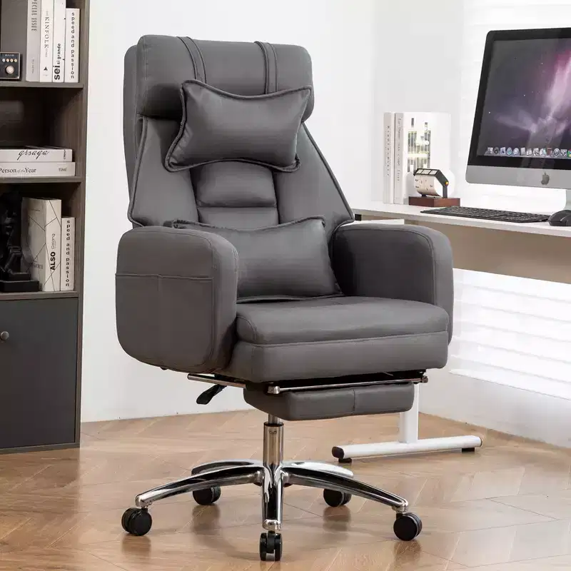 360° Swivel Ergonomic Recliner Office Chair with Footrest, Headrest & Lumbar Pillow, 400 lbs