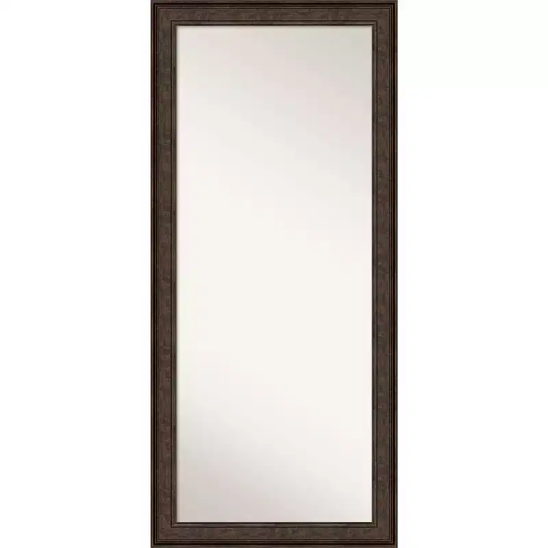 30 x 66 Non-Beveled Ridge Bronze Full Length Floor Leaner Mirror - Amanti Art: Includes Mounting Hardware