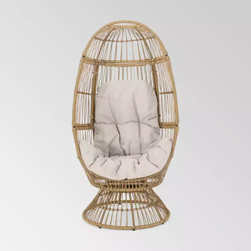 Pintan Wicker Swivel Egg Chair - Christopher Knight Home
