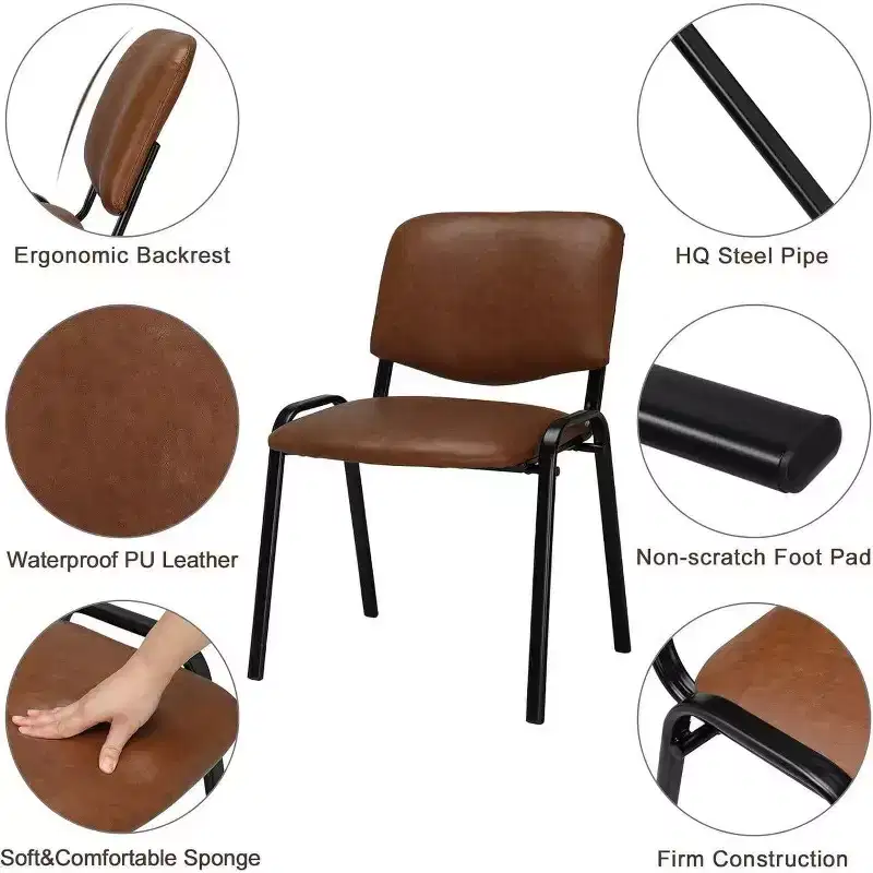 Karl Home 5-Pack PU Waiting Room & Conference Room Stackable Chairs