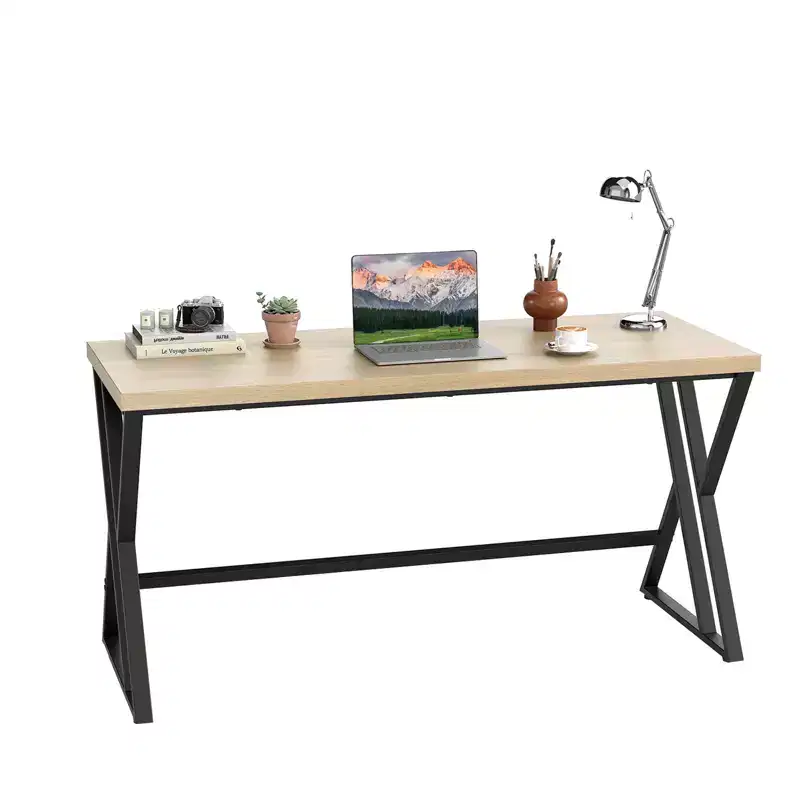 59-Inch Large Industrial Computer Desk with Heavy-Duty Metal Frame