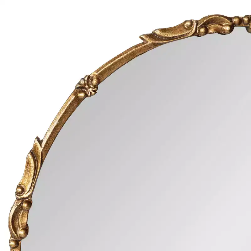Round Metal Round Mirror, 24 Diameter, Gold