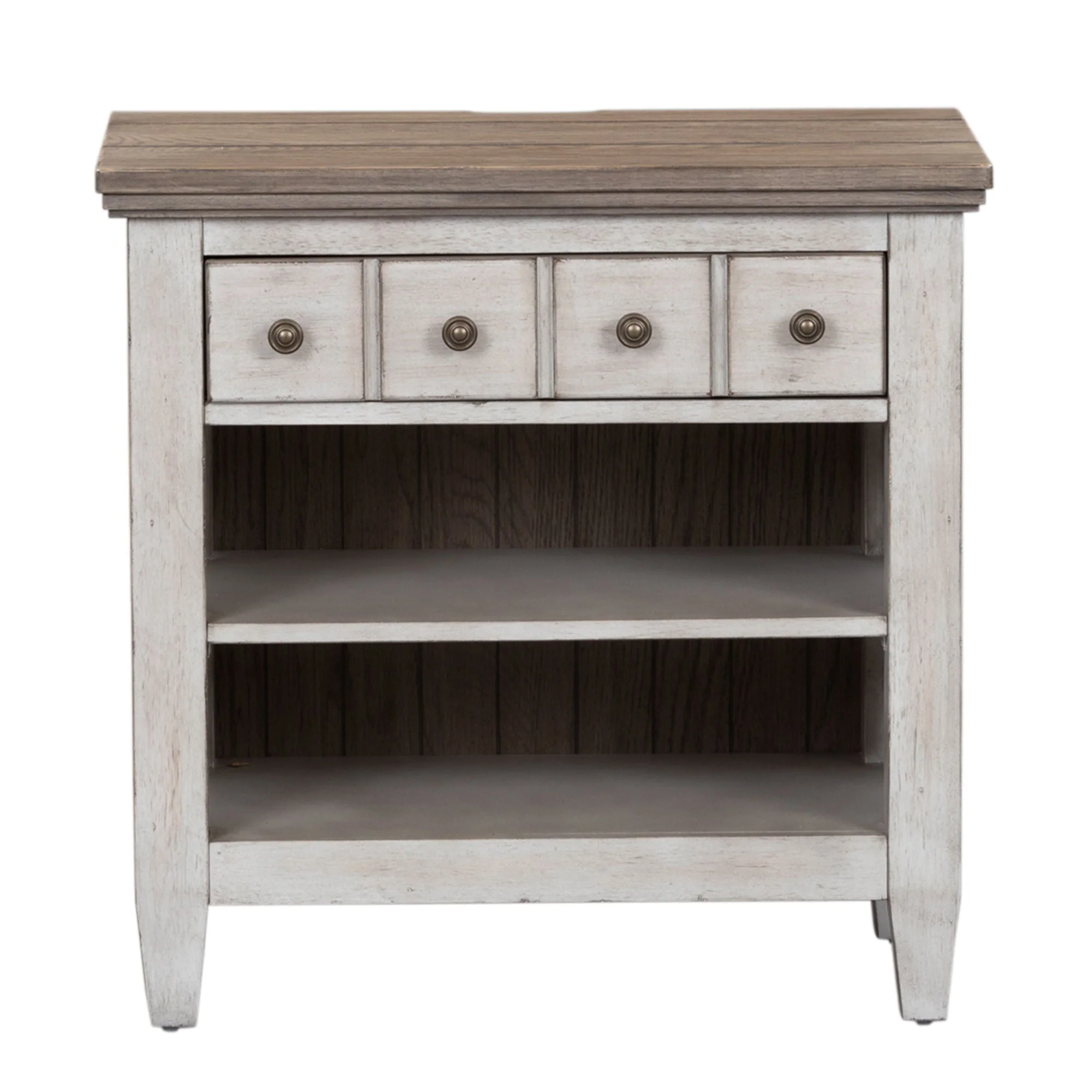 1 Drawer Nightstand With Charging Station - Antique White / Tobacco Tops — Looks that easily work in today's homes
