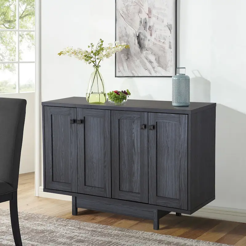 47W Sideboard Storage Cabinet, Dining Server Cupboard Buffet Table with Two Storage Cabinets
