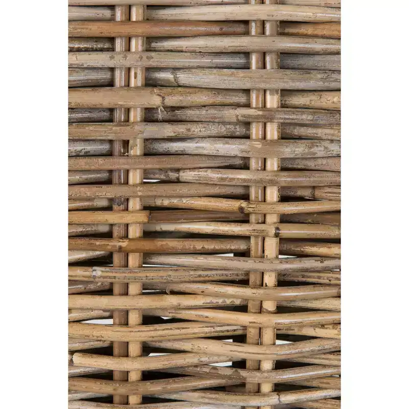 24" Duvall Rattan Counter Height Barstool Brown - East At Main: Teakwood Legs, No Assembly Required