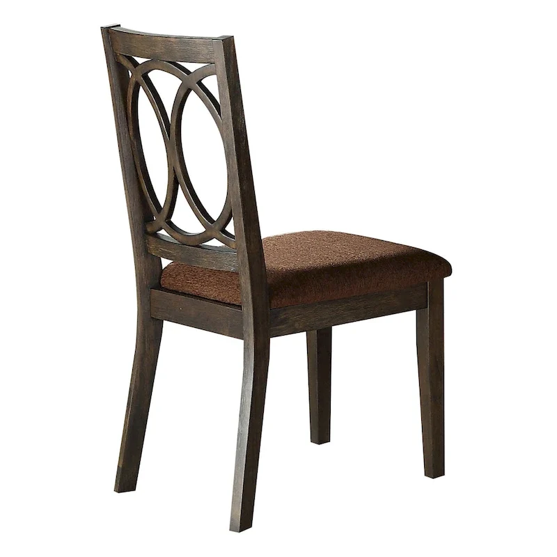 CUSchoice Brown Fabric & Espresso Dining Set (1 Table/2 Chairs)