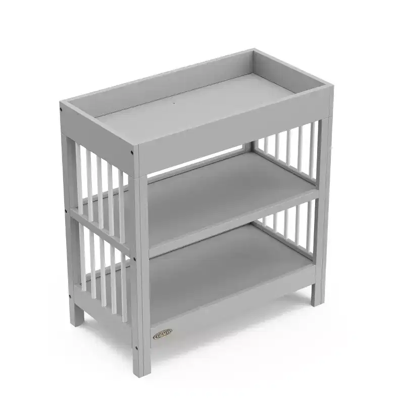 Baby Changing Table with Water-Resistant Pad & 2 Open Shelves – GREENGUARD Gold Certified, White