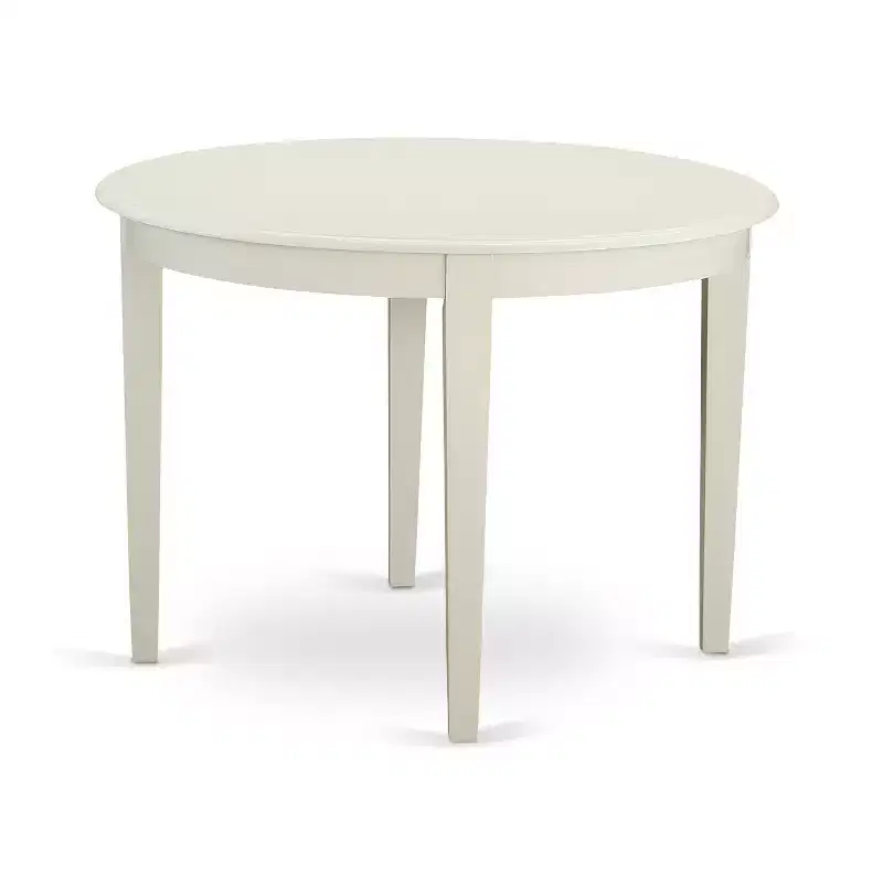 Kitchen Table Set 3 Piece Round Dining Table & Chairs Linen White